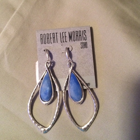Beautiful blue and silver chandelier earrings