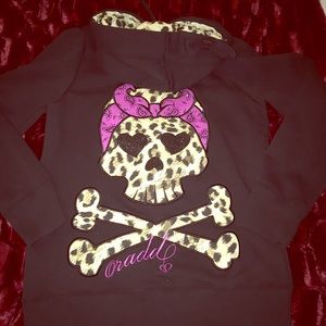 Girl cheetah skull hoodie