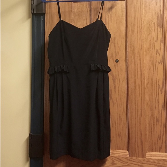 Strappy Black Dress with Peplum - Picture 3 of 4