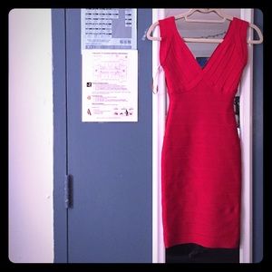 Herve leger red cocktail dress