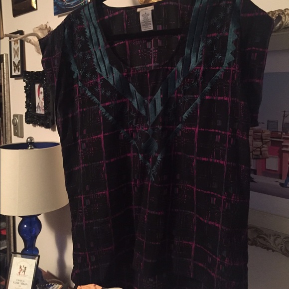 Urban outfitters multi colored embroidered top