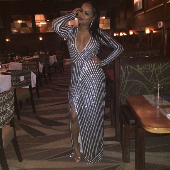 Beautiful Navy Sequin Dress.