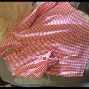 Brooks Brothers pink gingham button up