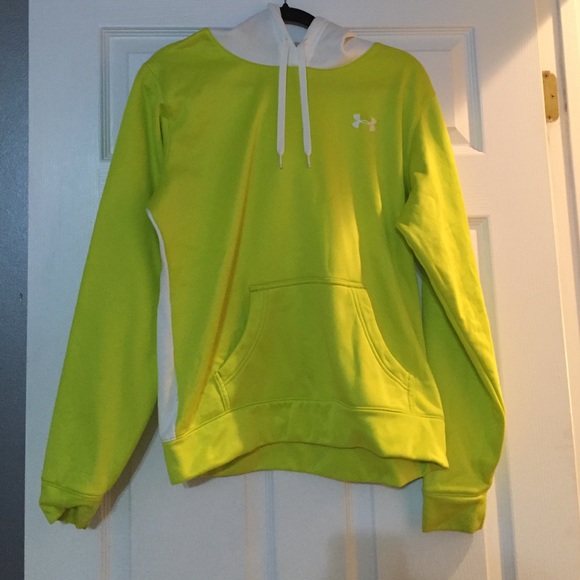 Lime green and white under Armour sweatshirt