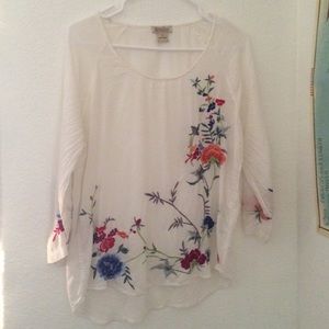 Floral Embroidered Top-Lucky Brand