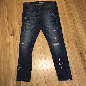 NWOT BR skinny ankle petite distressed jeans