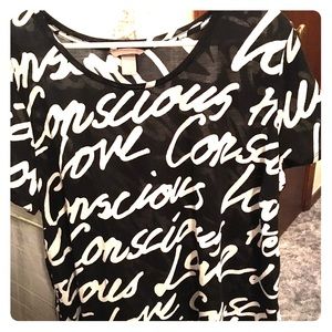 Rue 21 "Conscious Love" script tee shirt