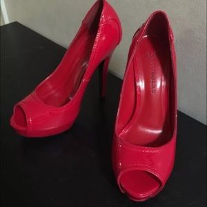 Red Peep Toe Heels