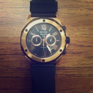 Bulova Marine Star watch (Gold) NEW