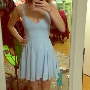 NWOT lace up back dress with lace detail