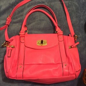 Hot Coral Pink Matching Purse & Wallet