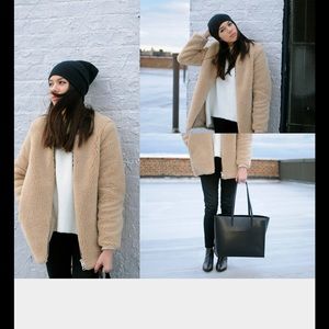 Awesome beautiful soft faux fur camel coat