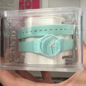 Swatch blue mint watch