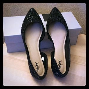 Black elsie sparkle ballet flats