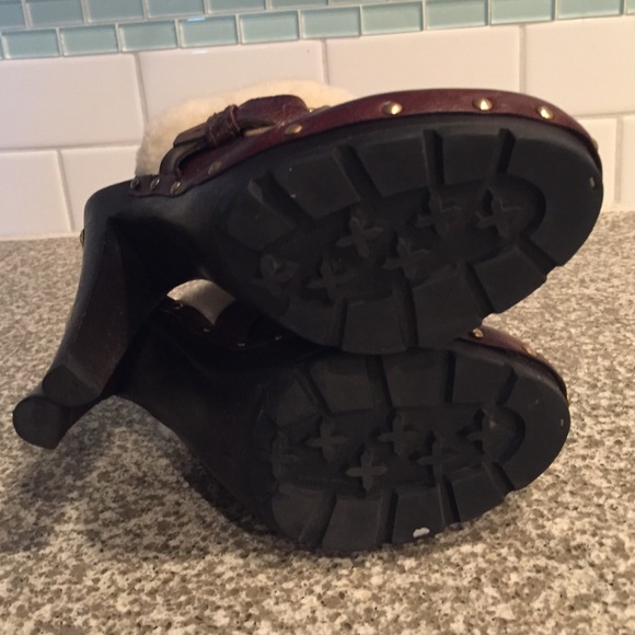 Michael Kors brown leather shearling lined miles - Picture 4 of 4