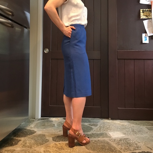 Vintage pencil skirt in Persian Blue