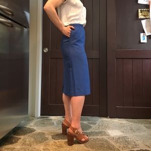 Vintage pencil skirt in Persian Blue