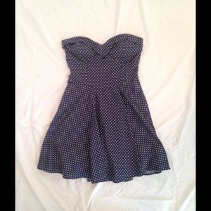 Navy and White Polka Dot Homecoming/Cocktail Dress