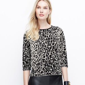 Ann Taylor structured leopard pullover