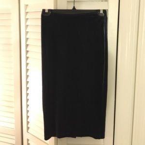 American apparel midi navy velour skirt