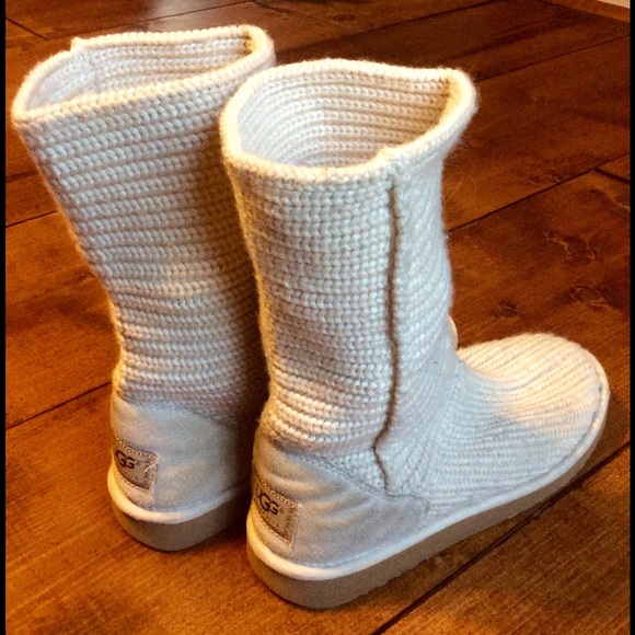 White Crochet Knit UGGS