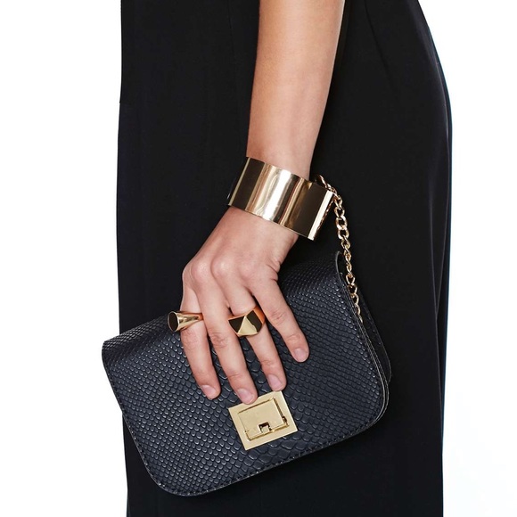 Nila Anthony  Python embossed Cuff Clutch