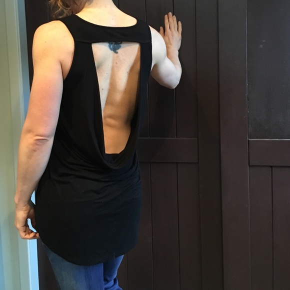 Drapey, open-backed tank top