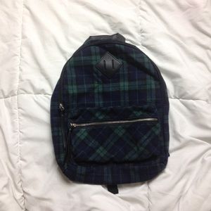 Plaid wool back pack