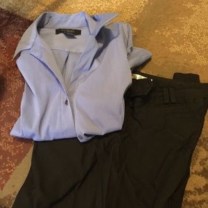 Express blouse/ black skinny slacks (bundle)