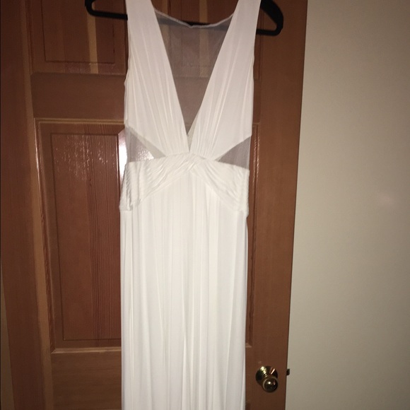 Long gown with sheer sides and front.