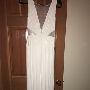 Long gown with sheer sides and front.