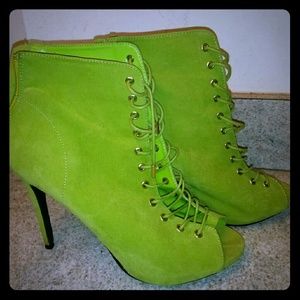 EUC Lime Green Booties