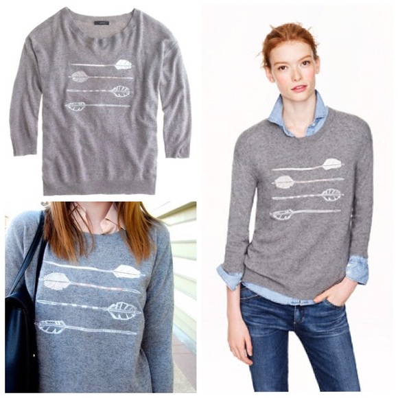 J. Crew Sweaters - J. Crew Gray Arrows Sweaters Size XXS