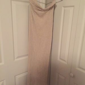 cream midi tube dress