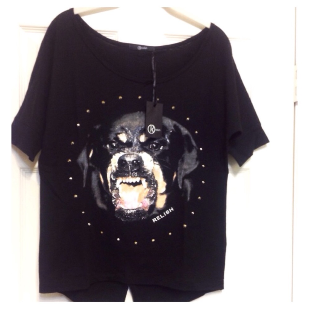 Asymmetric wild black t-shirt - Picture 4 of 4