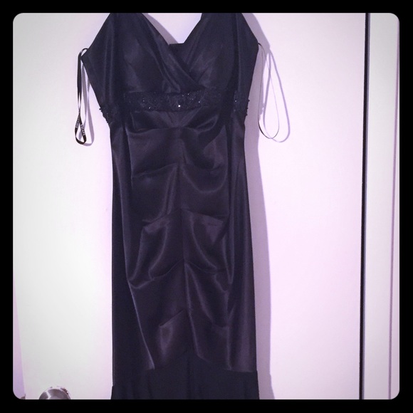 Black Ruched mermaid gown