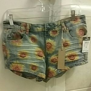 Blue Jean sunflower shorts