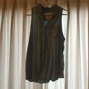 Mossimo Jean sleeveless button up