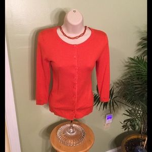 Orange Banana Republic Cardigan 3/4 Sleeve