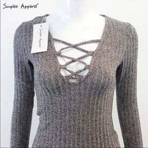 Criss cross Knit Sweater