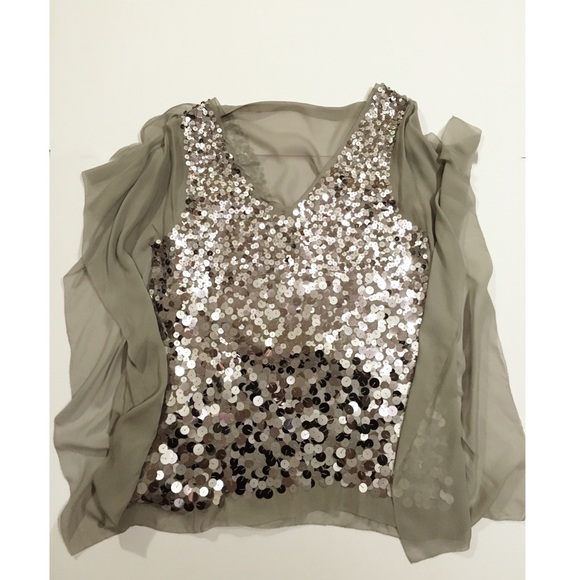 Bcbg silver Sequin Tunic