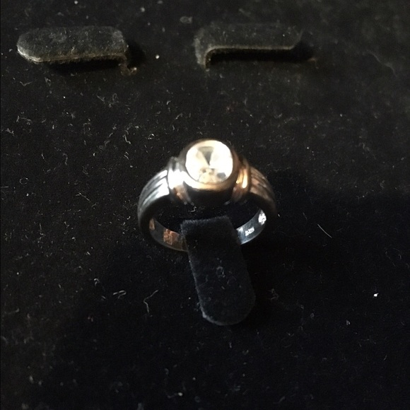 Silver ring with clear stone