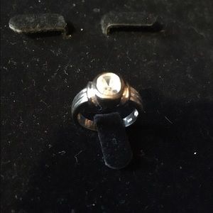 Silver ring with clear stone