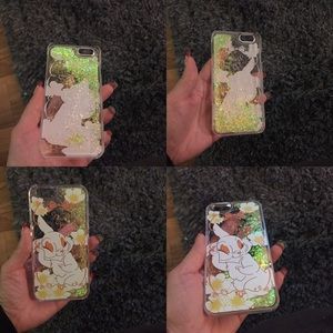 Cover iPhone 6, liquid glitter 3D bunny