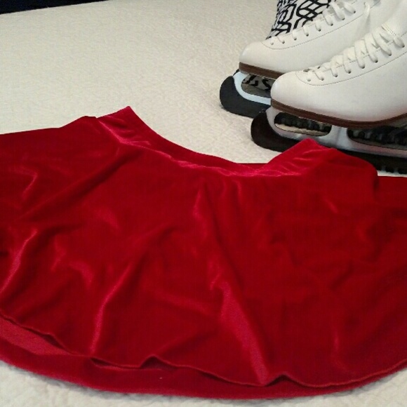 Red figure skating skirt