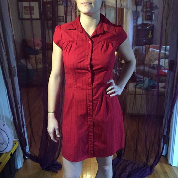 Button up Red Dress