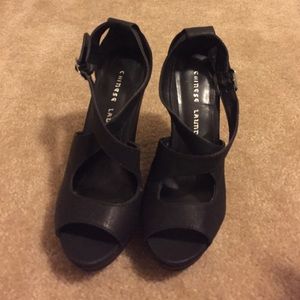 Chinese Laundry black wedge heel