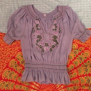 SALE! 🌸Boho peasant blouse, lilac 💐