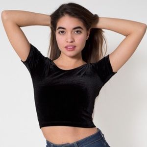 American Apparel velvet crop tee