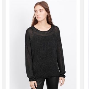 Vince metallic black slouch sweater
